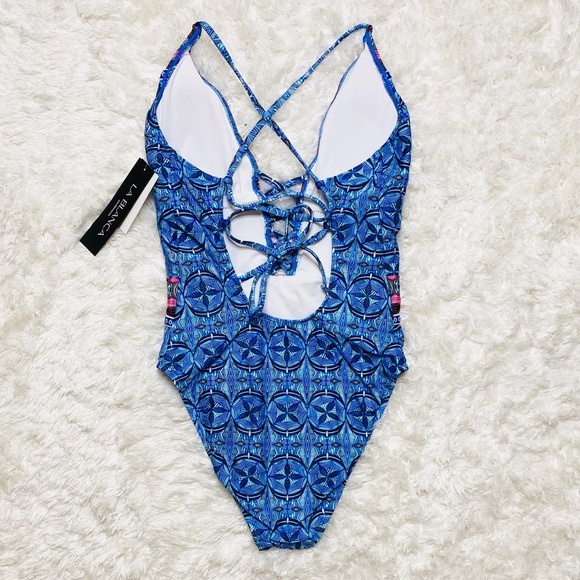 NWT La Blanca Realist Printed Criss Cross Swim - Picture 4 of 6